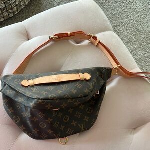 Elegant Brown Monogram Crossbody Bag